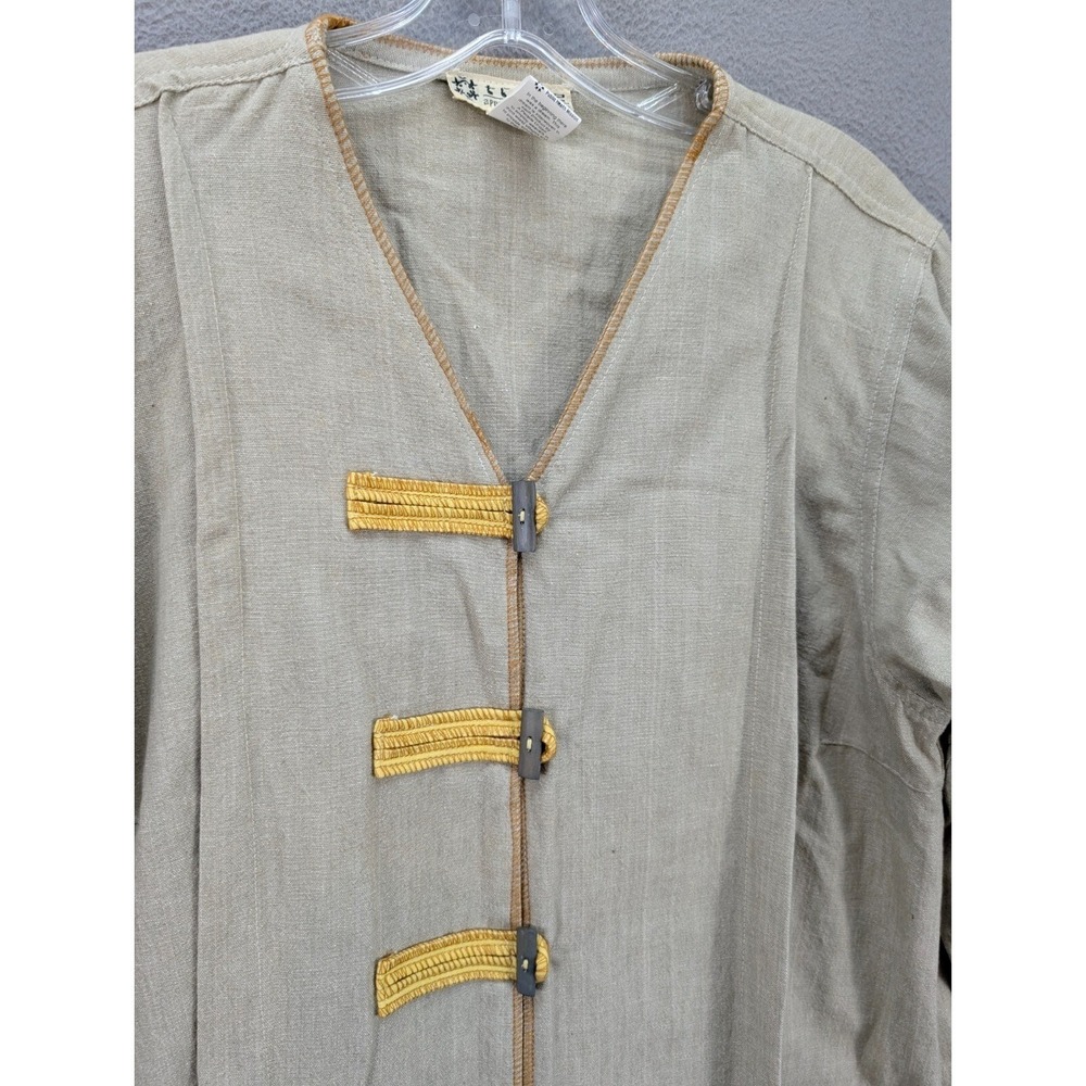 Tribe A People United Jacket Women's Sz L Hand Woven Cotton Toggle Closure Boho